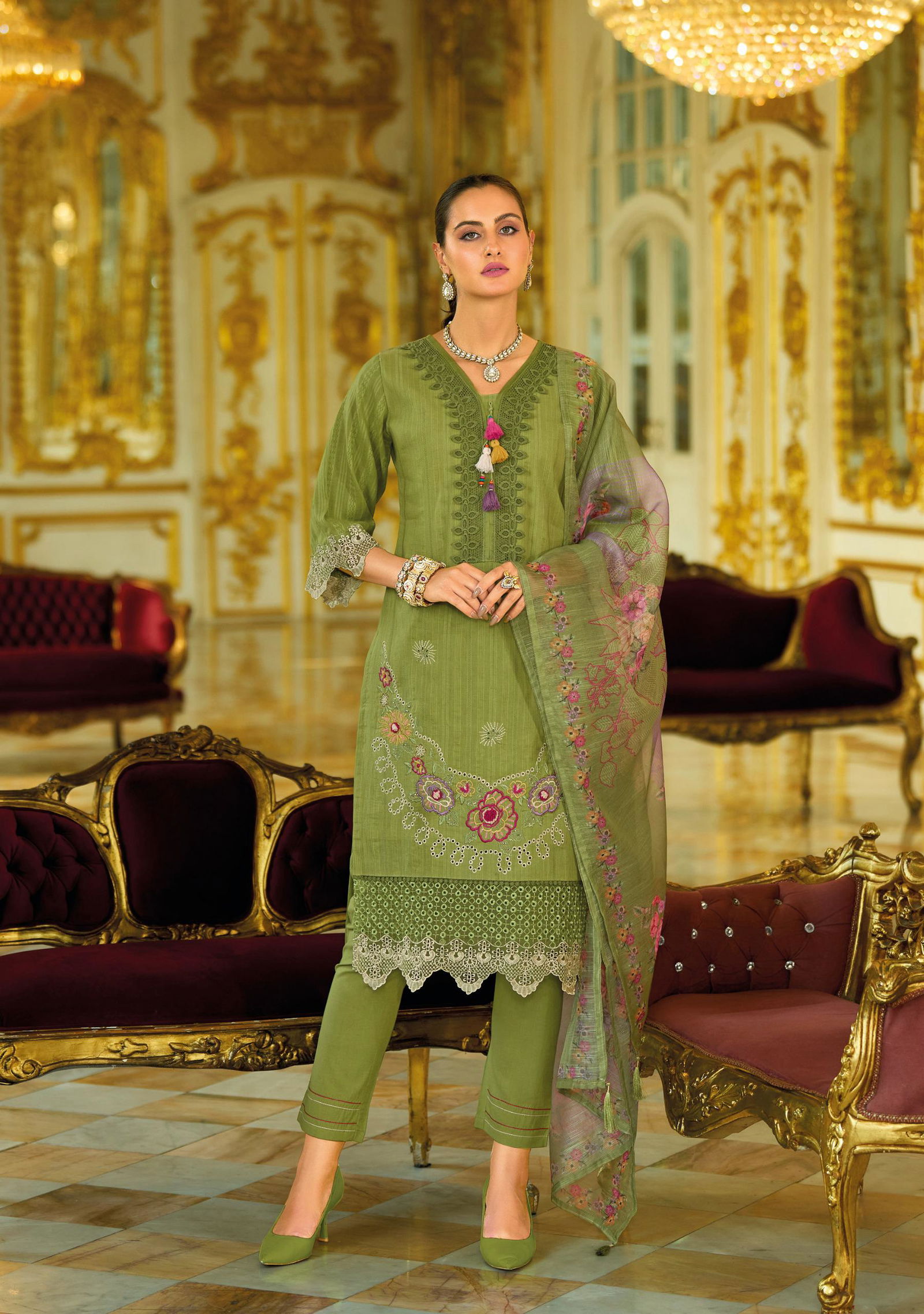 Summer Saga By Lady Leela Cotton Kurti With Pant Dupatta Exporters In India
